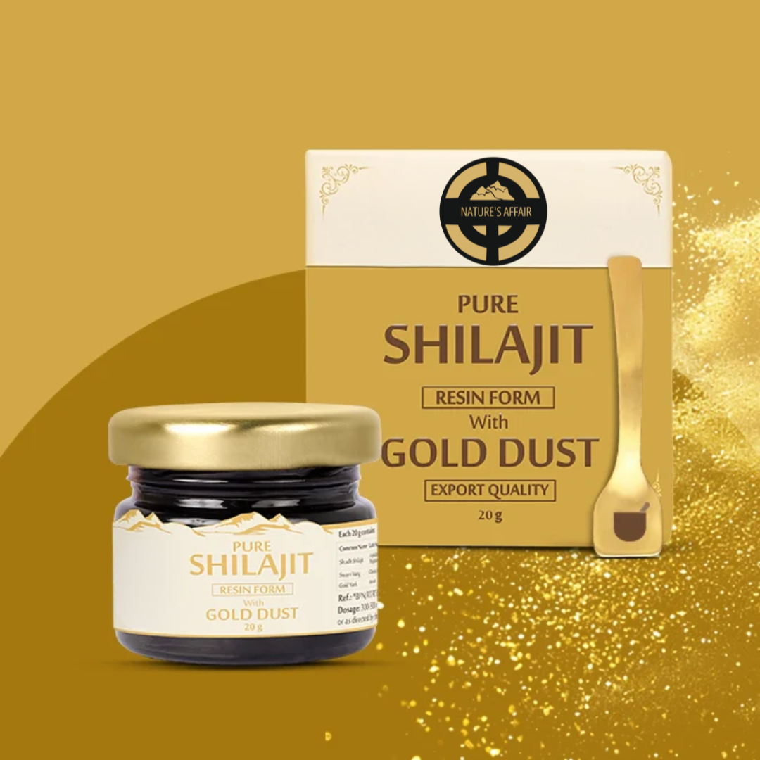 Pure Shilajit Resin with Gold Dust